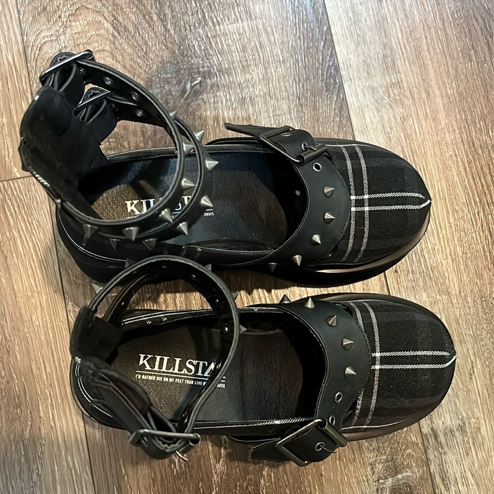 Killstar Bloody Mary Ash Tartan platform shoes - Picture 5 of 12